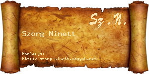 Szorg Ninett névjegykártya
